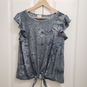 4/$20 | Marina Luna | Blue Short Sleeve Blouse